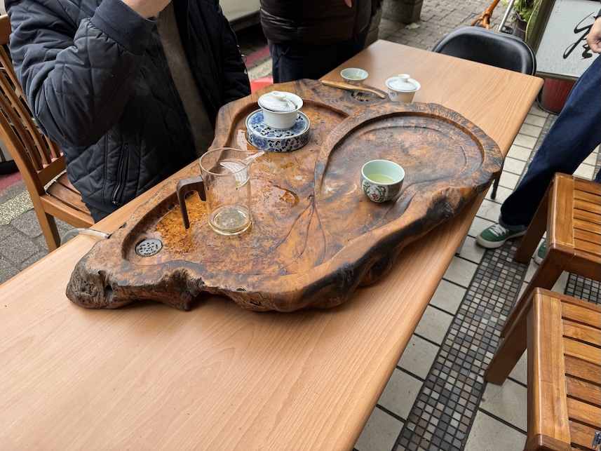 Tea cup on a wooden table