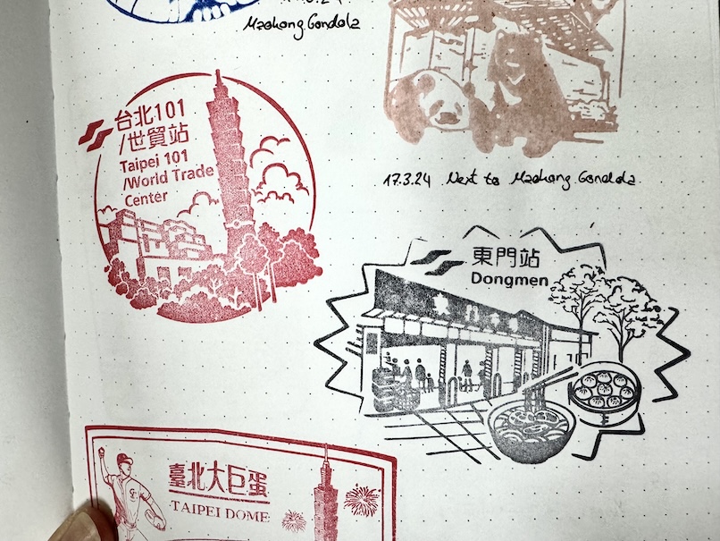 Red Taiwanese stamps