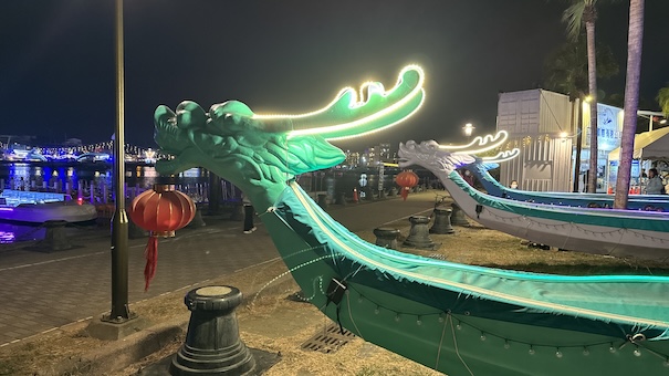 Dragon boat display at the Tainan Lantern Festival