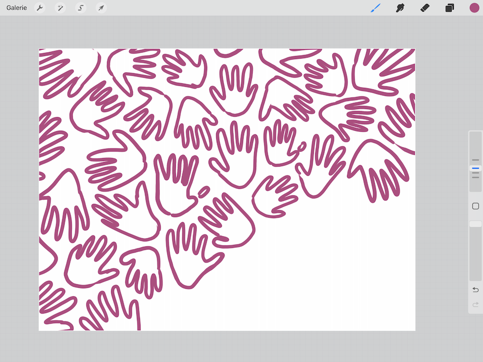Sketch of a hand for the interface design