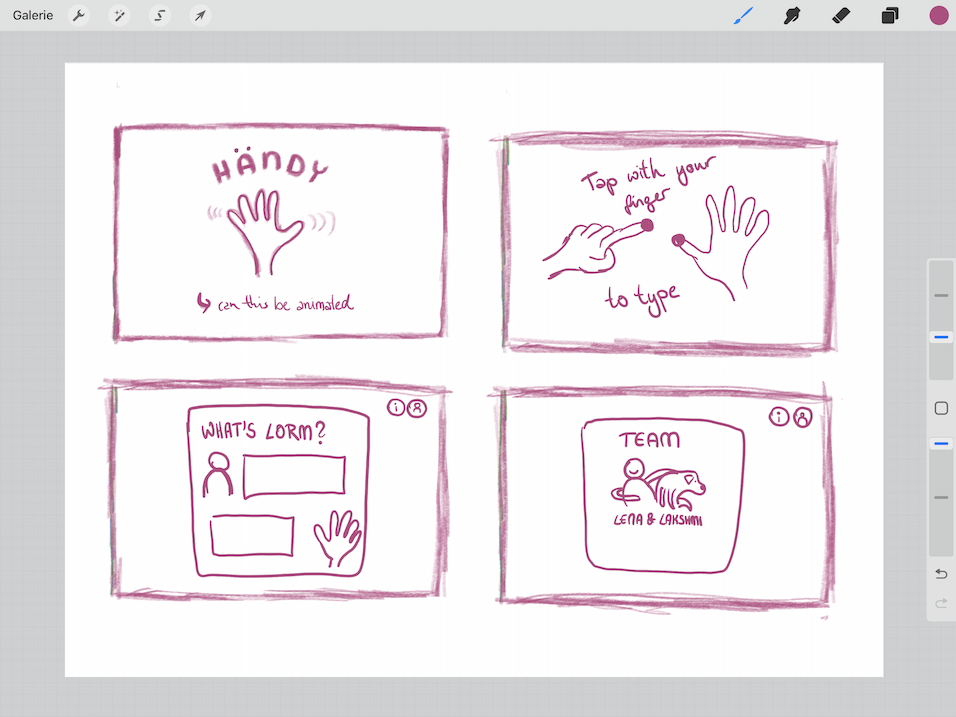 Sketch for the hand typing interface