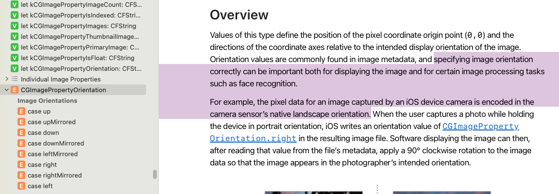 Orientation code screenshot