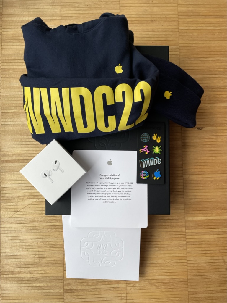 Swift Student Challenge 2022 winning notification